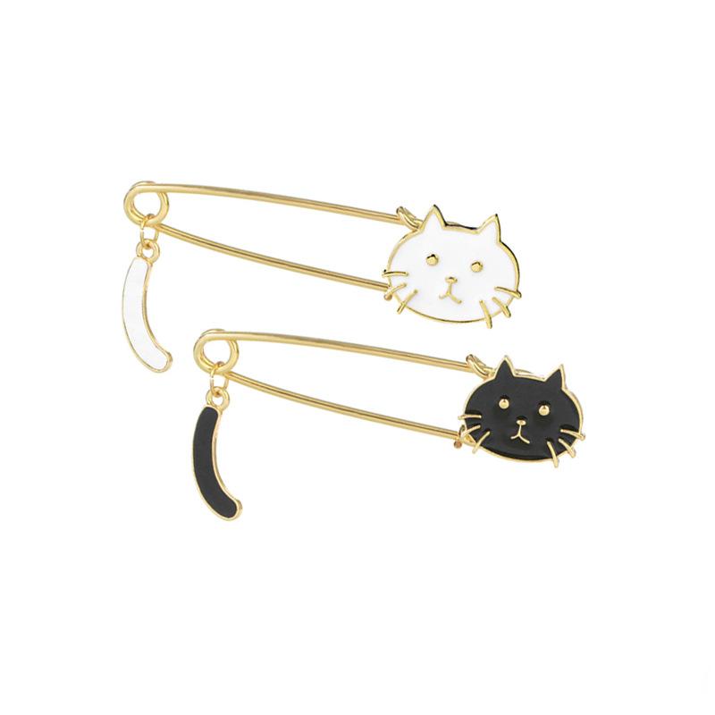 送料無料 ブローチピン ストールピン ねこ 猫 ブローチ ぶら下がり