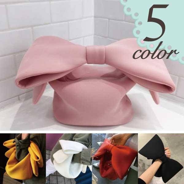 ビッグリボン ミニバッグ クラッチバッグ バッグ カバン 鞄 サブバッグ セカンドバッグ モード カジュアル トレンド リボン 秋冬 初回限定