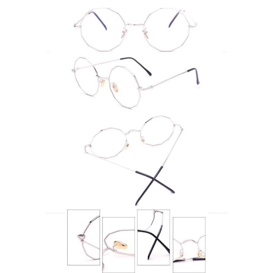 ファッション グラス 伊達メガネ 12角形 フレーム メガネ 多角形 眼鏡 伊達眼鏡 PCメガネ 伊達 個性的 880303 :880303