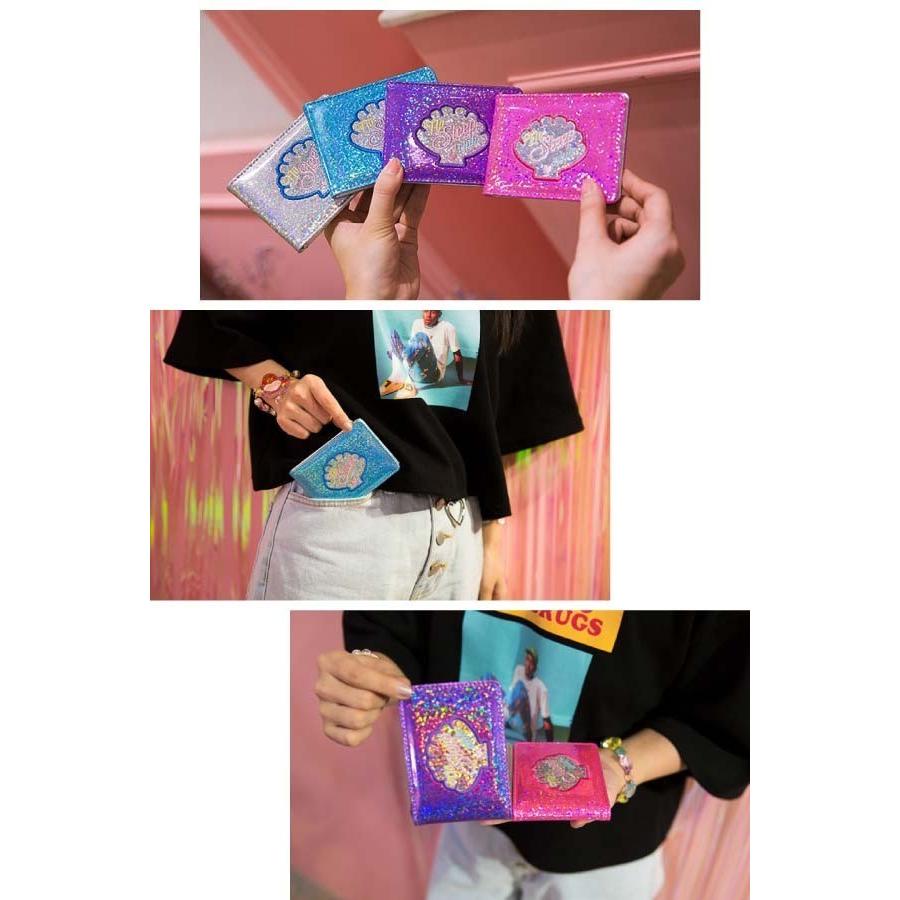 送料無料 グリッター パスケース 定期入れ ラメ シェル キラキラ 貝