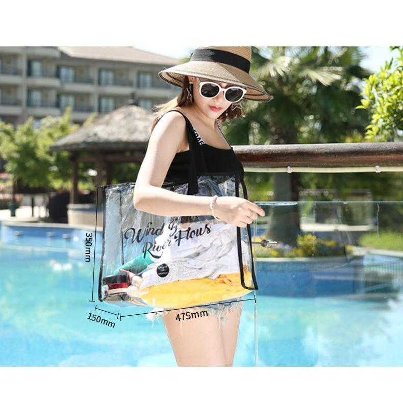 透明 クリア トートバッグ 鞄 カバン バッグ ショルダー 手提げ プール