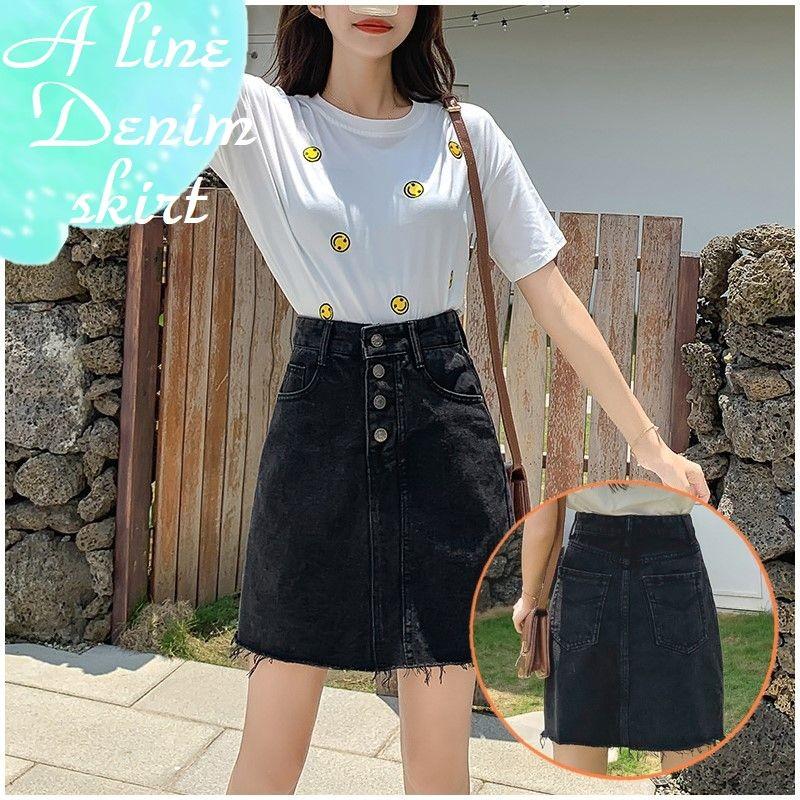 送料無料 ミニ デニム スカート カジュアル アメカジ 学生