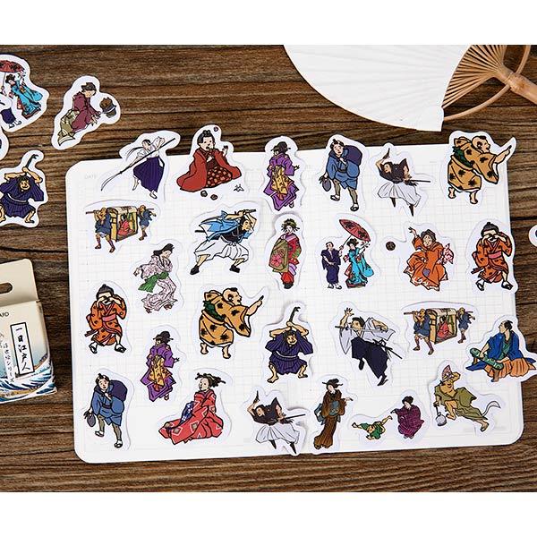 QPの絵画(直筆ステッカー) 送料無料 フレークシール 浮世絵 シール 絵画 ステッカー