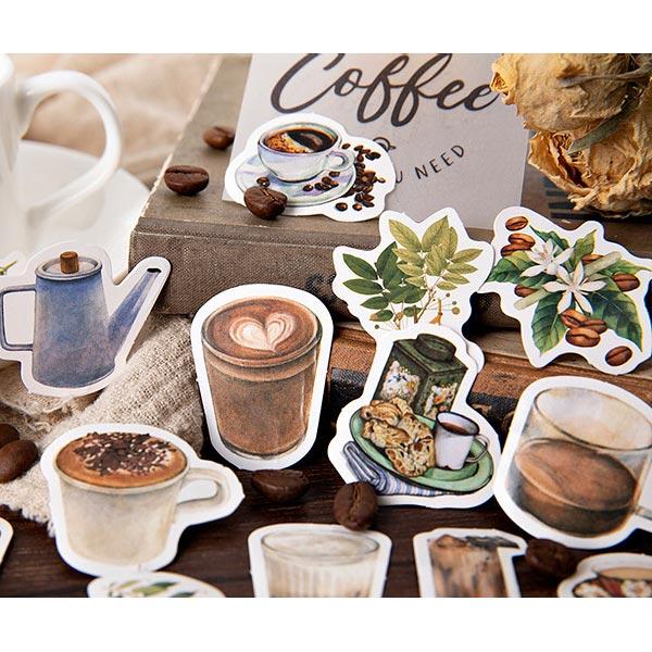 フレークシール カフェ シール 喫茶店 ステッカー コーヒー コレクション 珈琲 デコレーション ラッピング mo card 900607  :900607:ファンシーアクセのHumming・F - 通販 - Yahoo!ショッピング