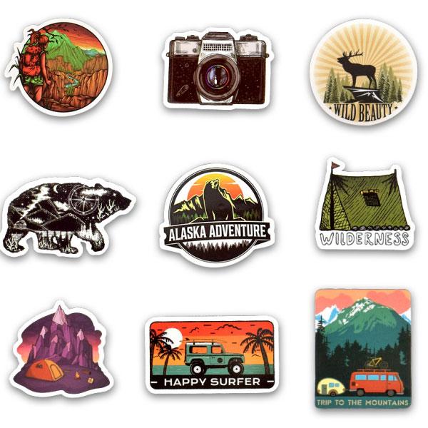 送料無料 ステッカー アウトドア 登山 ロゴ シール フレークシール