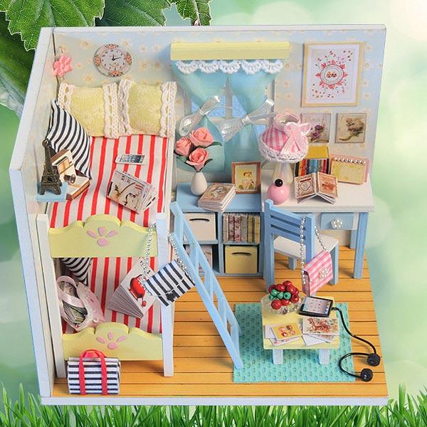 ドールハウス 二段ベッド 子供部屋 Diy キット 手芸 ミニチュア 家 手作り 部屋 ジオラマ 送料無料 ファンシーアクセのhumming F 通販 Yahoo ショッピング