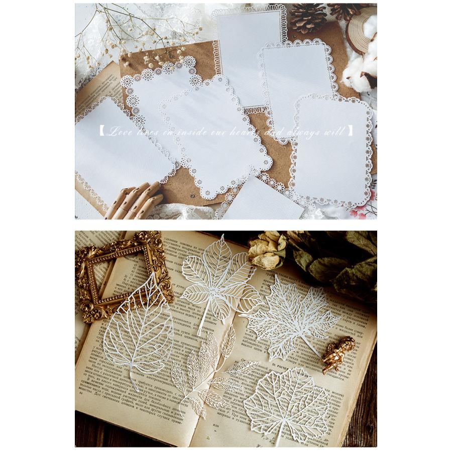 送料無料 ホワイト レース ペーパー コラージュ ラッピング デコ