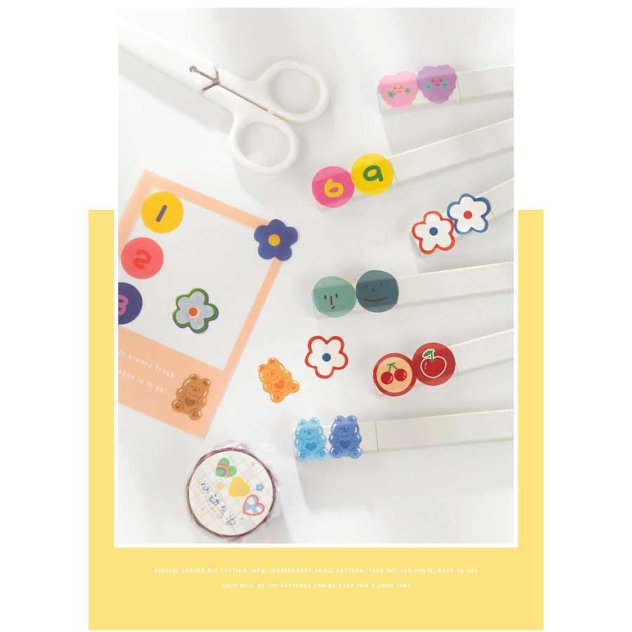 送料無料 一枚ずつはがせる マスキングテープ 数字 可愛い チェリー お