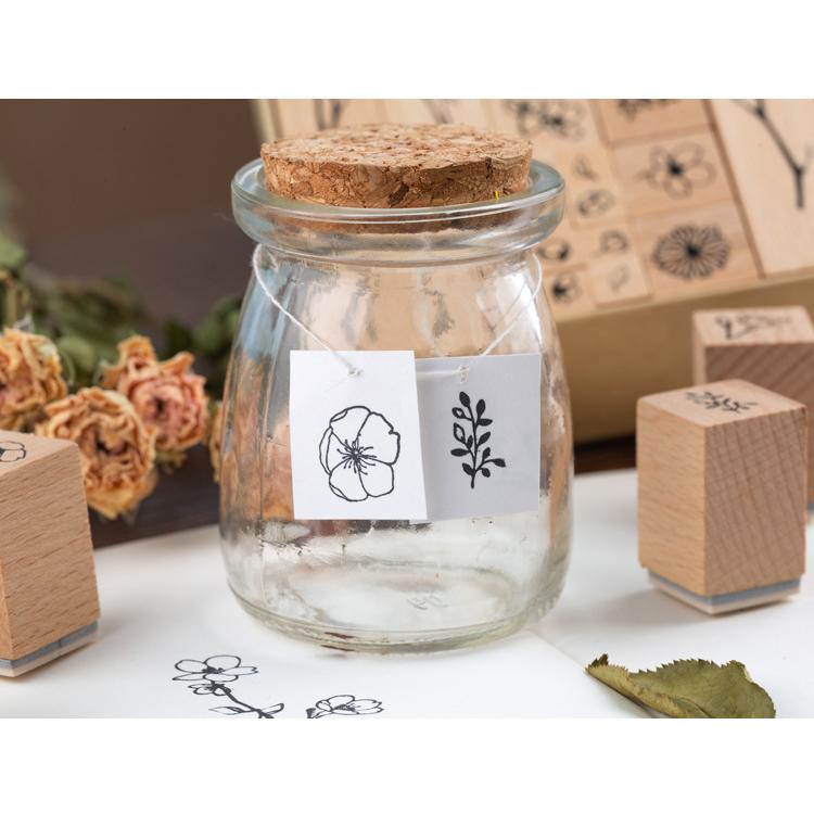 送料無料 木の花 スタンプセット 木製 20個セット スタンプ 植物