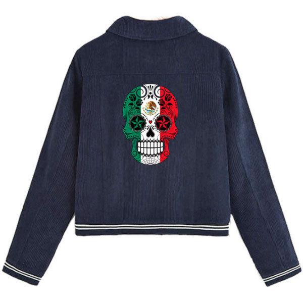 送料無料 アイロンプリントシート メキシカンスカル 熱転写 シール