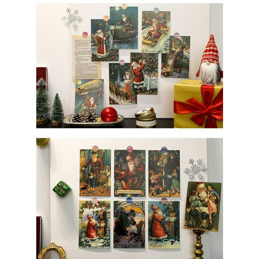 送料無料 クリスマス ポスト カード サンタクロース メッセージ 絵