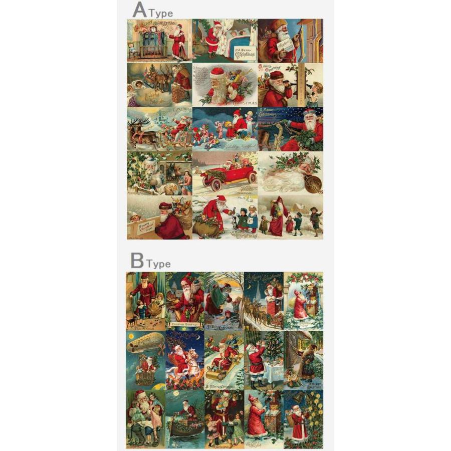 送料無料 クリスマス ポスト カード サンタクロース メッセージ 絵