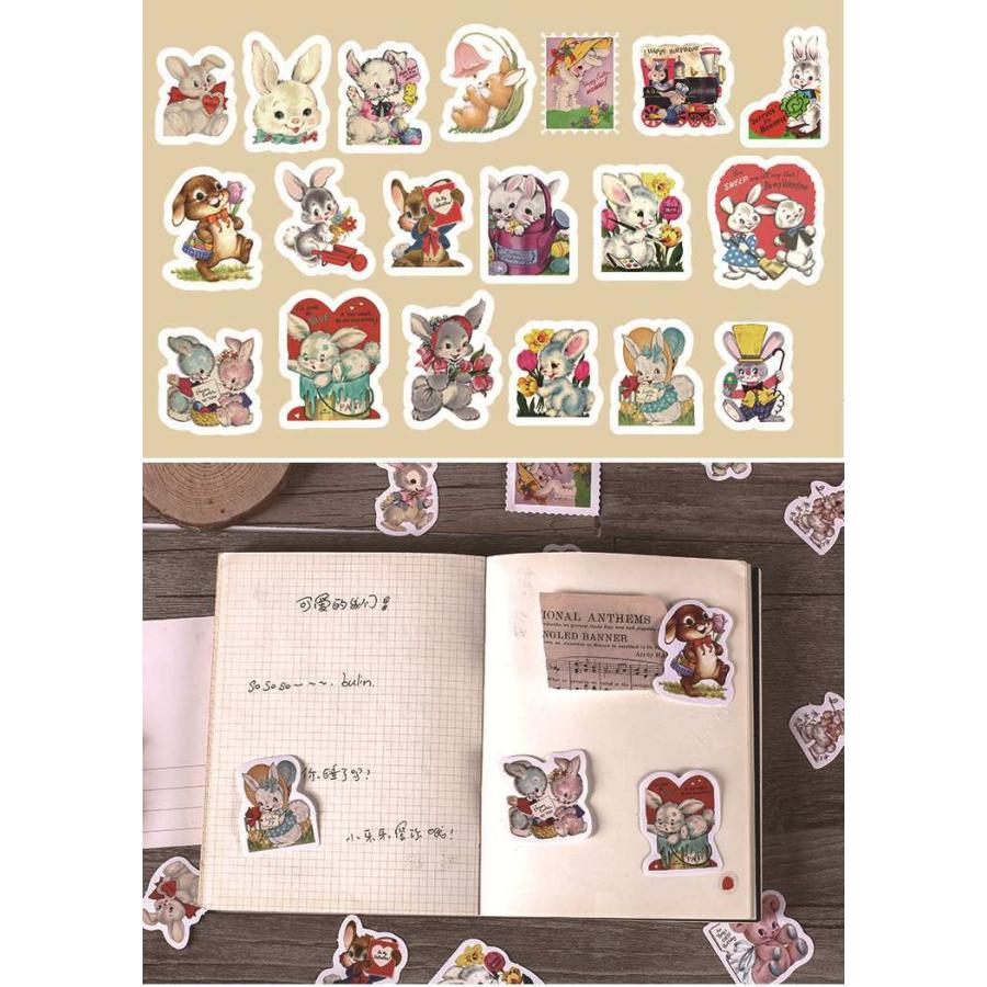 送料無料 うさぎ イラスト フレークシール ステッカー ウサギ 兎