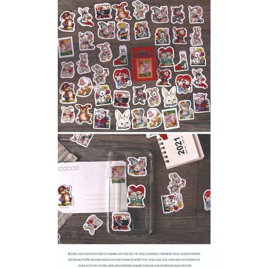 送料無料 うさぎ イラスト フレークシール ステッカー ウサギ 兎