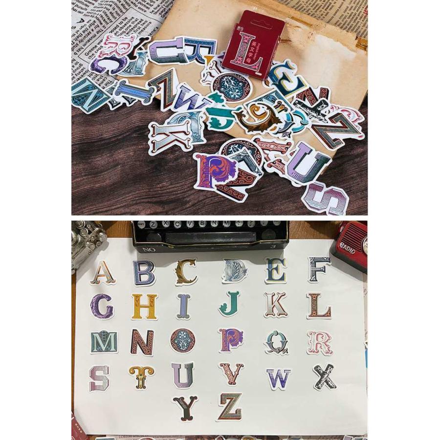 送料無料 飾り文字 フレークシール ステッカー ゴシック 英文字 シール