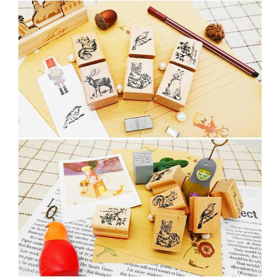 完売の品1点限り♡未使用　新作トナカイのかわいいスタンプ&ダイ　スタンピンアップ 送料無料 木製 動物 スタンプ くま トナカイ リス うさぎ 鳥 植物