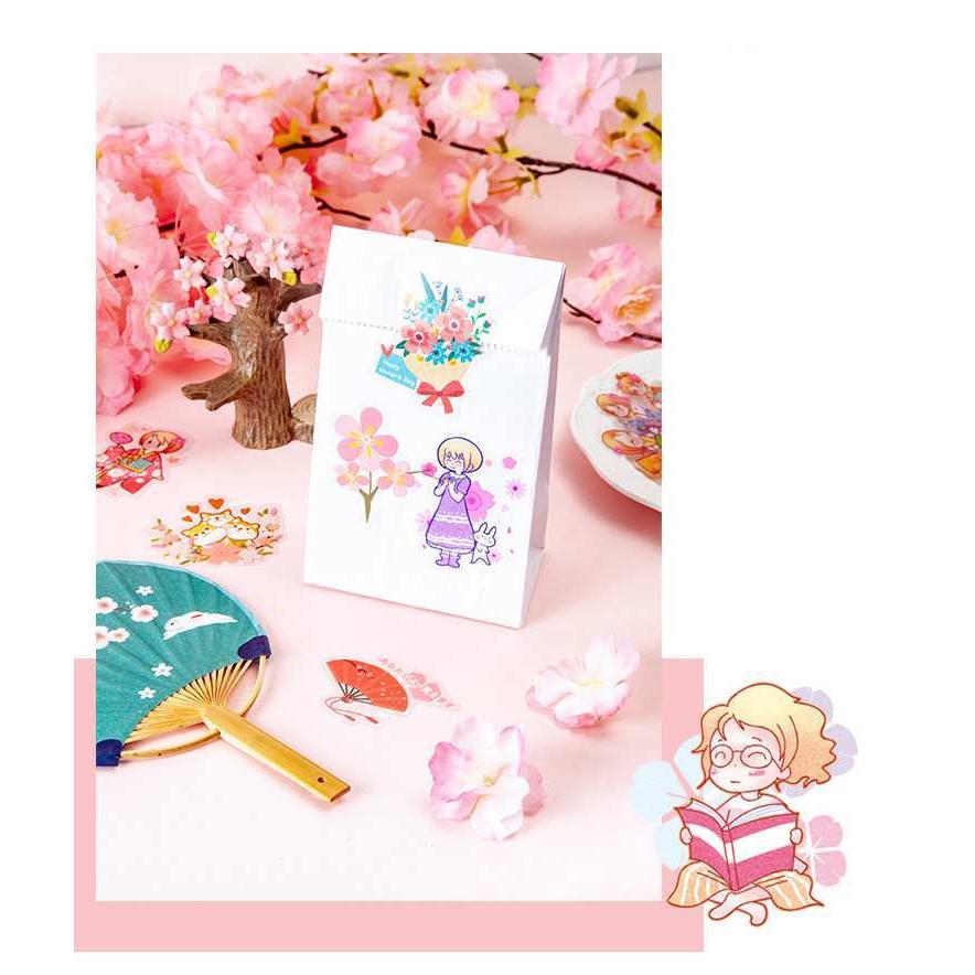 送料無料 さくら ガール ステッカー フレークシール 女の子