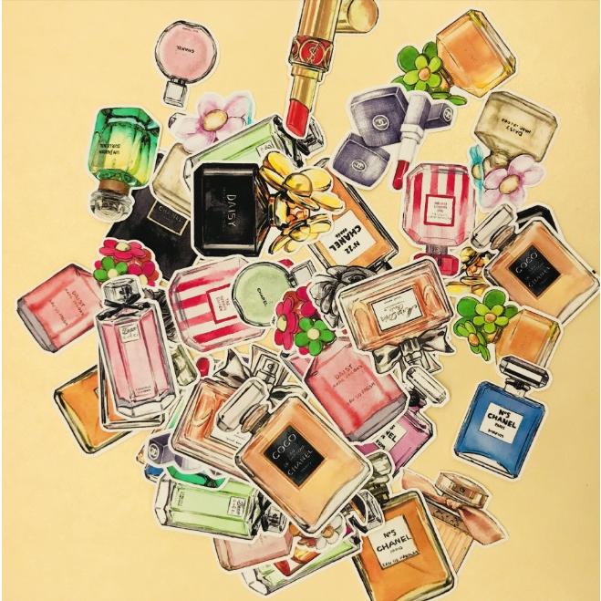 送料無料 フレークシール 香水 シール シールセット デコパージュ