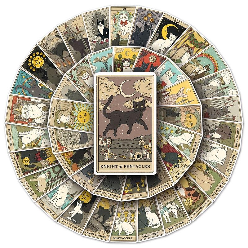 送料無料 タロットカード シール タロット 占星 占い 猫 ねこ