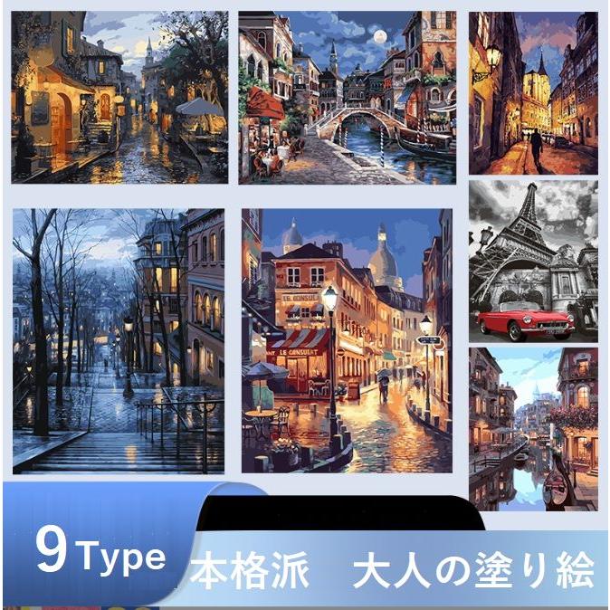 大人の塗り絵 ぬりえ 大サイズ 数字塗り絵 アクリル絵の具 カラー