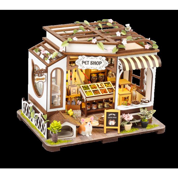 木製 ドールハウス キット ペットショップ 犬 猫 手作り お店 ペット