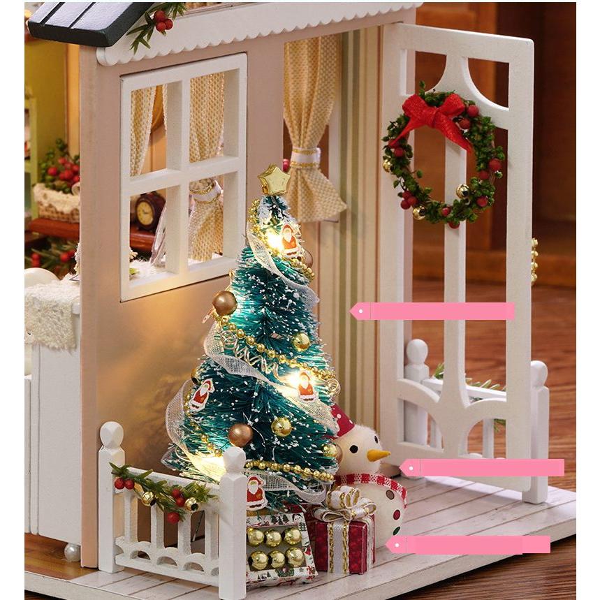 木製 ドールハウス キット 森のお部屋 クリスマスナイト 犬 手作り お