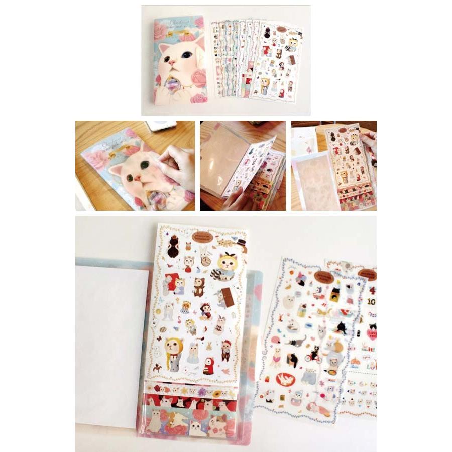 猫がかわいいシールブック シール ステッカー 手帳 ラッピング スケジュールシール 手帳シール 小さめ アルバム 付箋 猫 整理 ファンシーアクセのhumming F 通販 Yahoo ショッピング