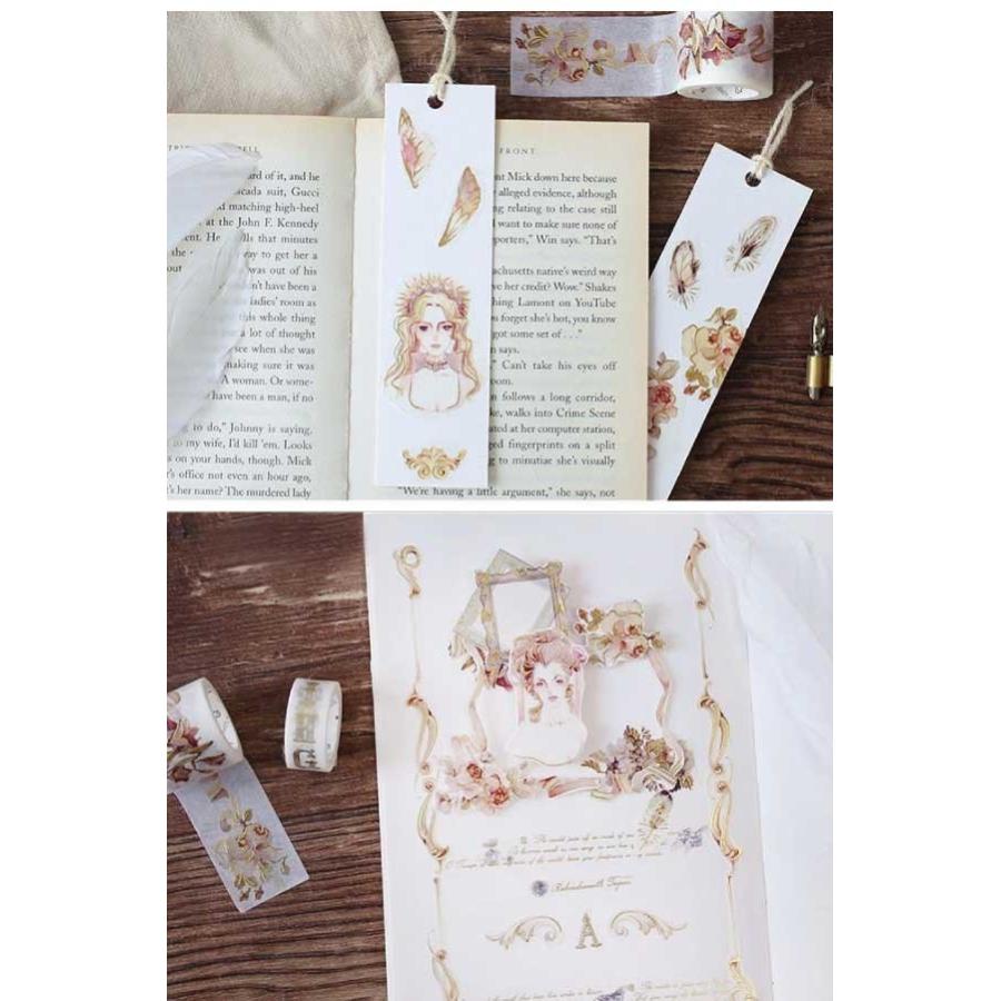 送料無料 箔押し マスキングテープ マステ 40mm 金箔 シール