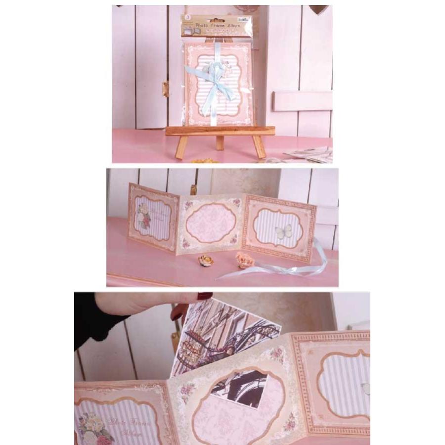 送料無料 紙製 アルバム ミニアルバム 写真立て ポストカード 花柄