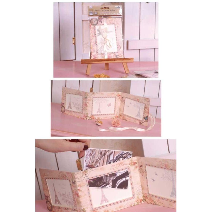 送料無料 紙製 アルバム ミニアルバム 写真立て ポストカード 花柄