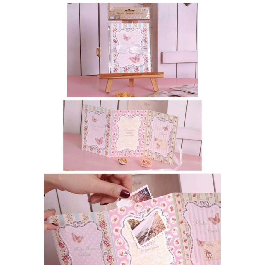 送料無料 紙製 アルバム ミニアルバム 写真立て ポストカード 花柄