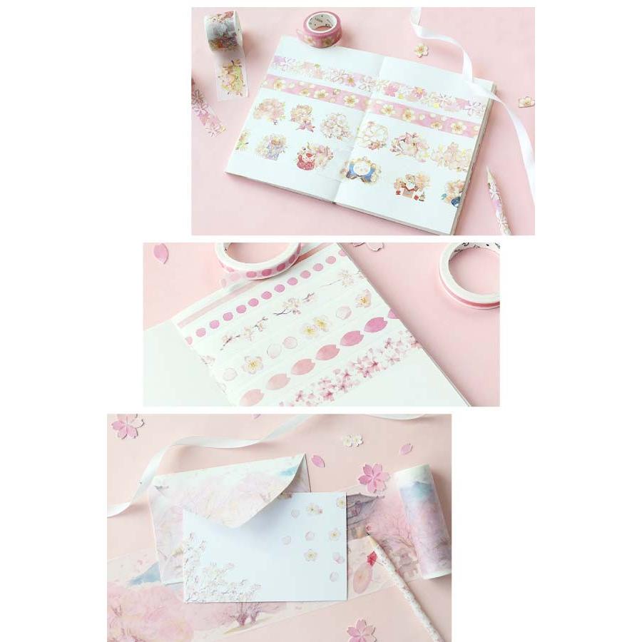 送料無料 桜 マスキングテープ マステ 15mm 桜柄 春 文具 和紙
