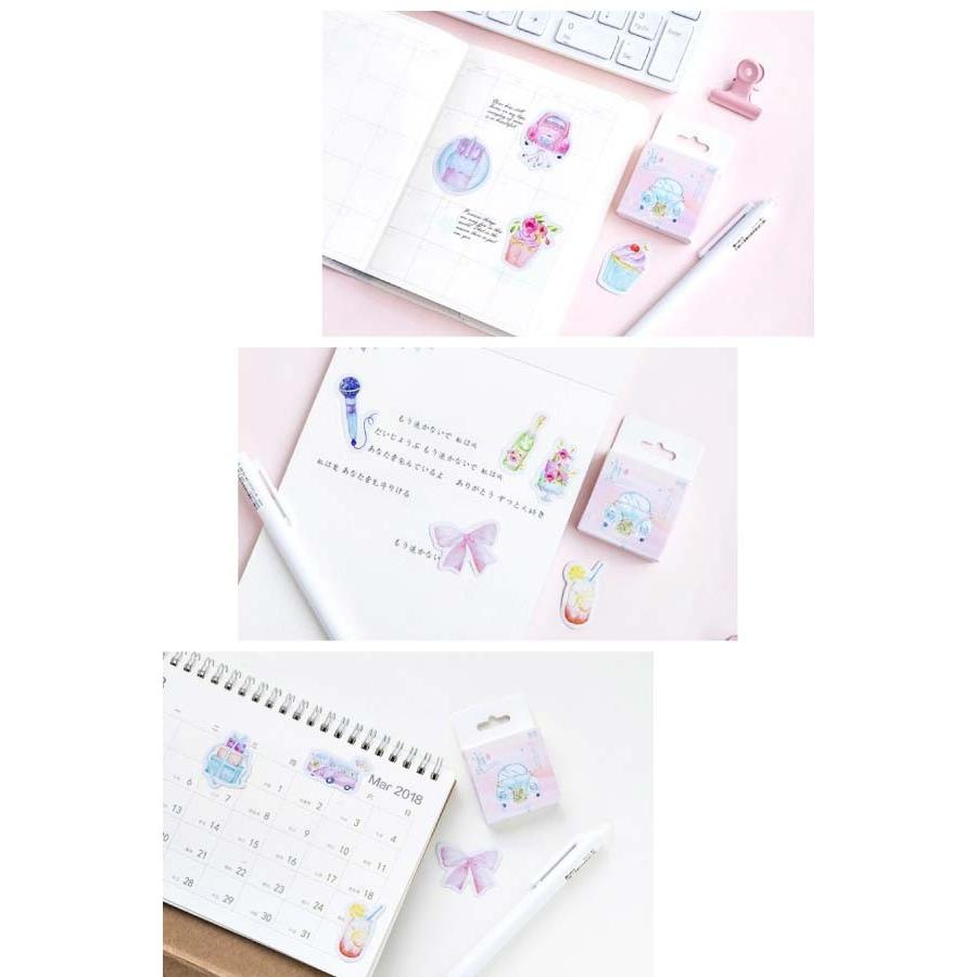 フレークシール ハピネス シール 水彩風 花 車 花束 リボン ステッカー メッセージカード ラッピング スケジュール ファンシーアクセのhumming F 通販 Yahoo ショッピング