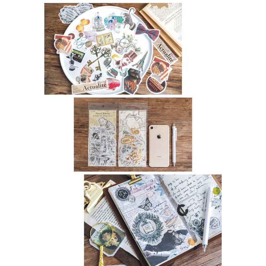 送料無料 アンティーク調 デコ ステッカー シールフレークシール