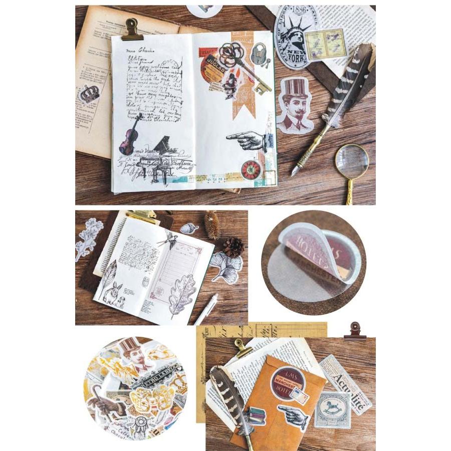 送料無料 アンティーク調 デコ ステッカー シールフレークシール