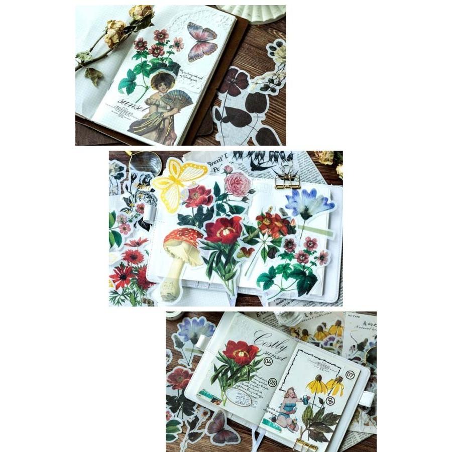 アンティーク フラワー デコ ステッカー シール 花 Diy デコパージュ ラッピング ヴィンテージ 植物 ファンシーアクセのhumming F 通販 Yahoo ショッピング