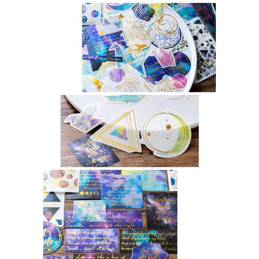 送料無料 箔押し デコ ステッカー シール フレークシール コラージュ