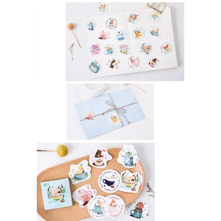 送料無料 ハピネス柄 フレークシール 水彩風 ステッカー シール