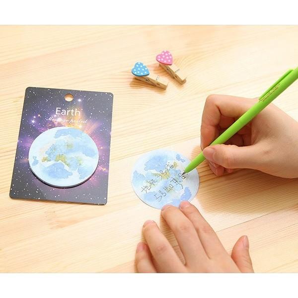 送料無料 地球 月 メモシール ステッカー シール 付箋シール 手帳