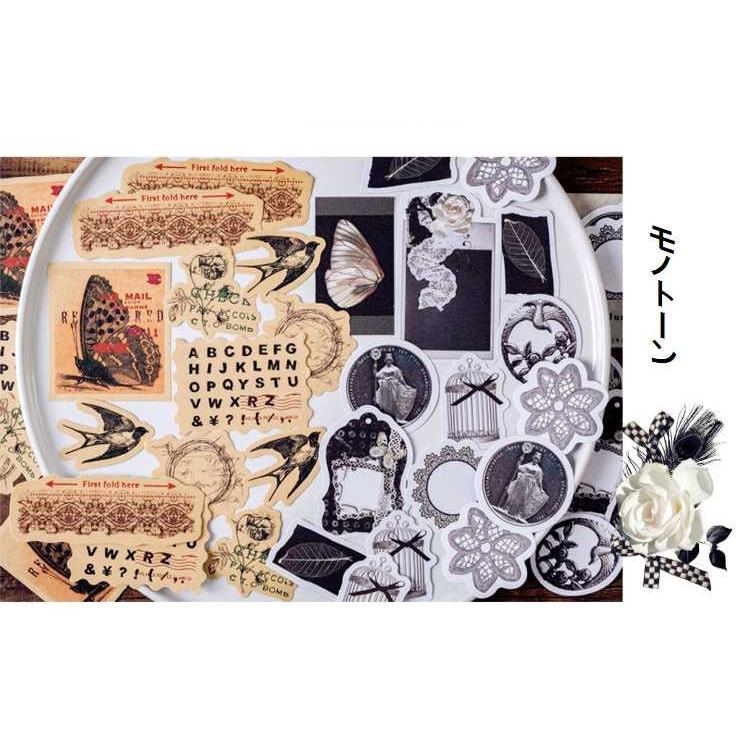 送料無料 アンティーク デコ ステッカー シール コラージュ 新作