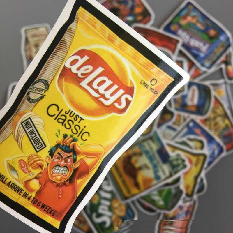 送料無料 アメリカン フード ステッカー シール フレークシール