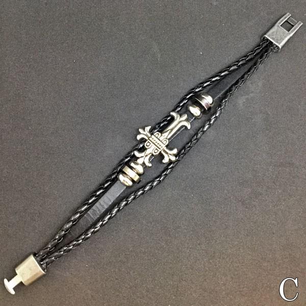 ブレスレット メタル メンズ アクセサリー 革紐 ワイルド スカル ブレスレット メタル メンズ アクセサリー 革紐 ワイルド スカル