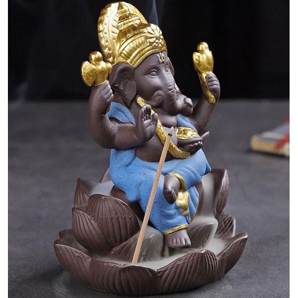 ガネーシャ お香立て 癒し 倒流香 線香立て 香炉 アジアン エスニック