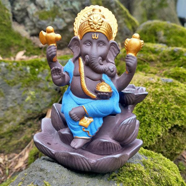 ガネーシャ お香立て 癒し 倒流香 線香立て 香炉 アジアン エスニック