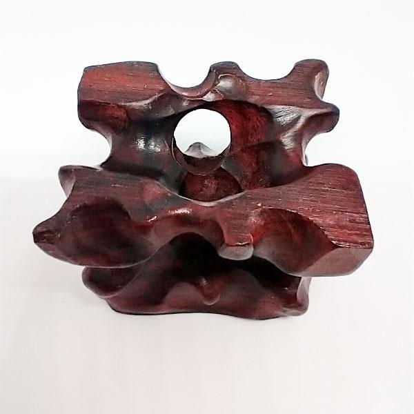 飾り台 紫檀調 小型 根木台 和風 インテリア マホガニー 小物 台 置物