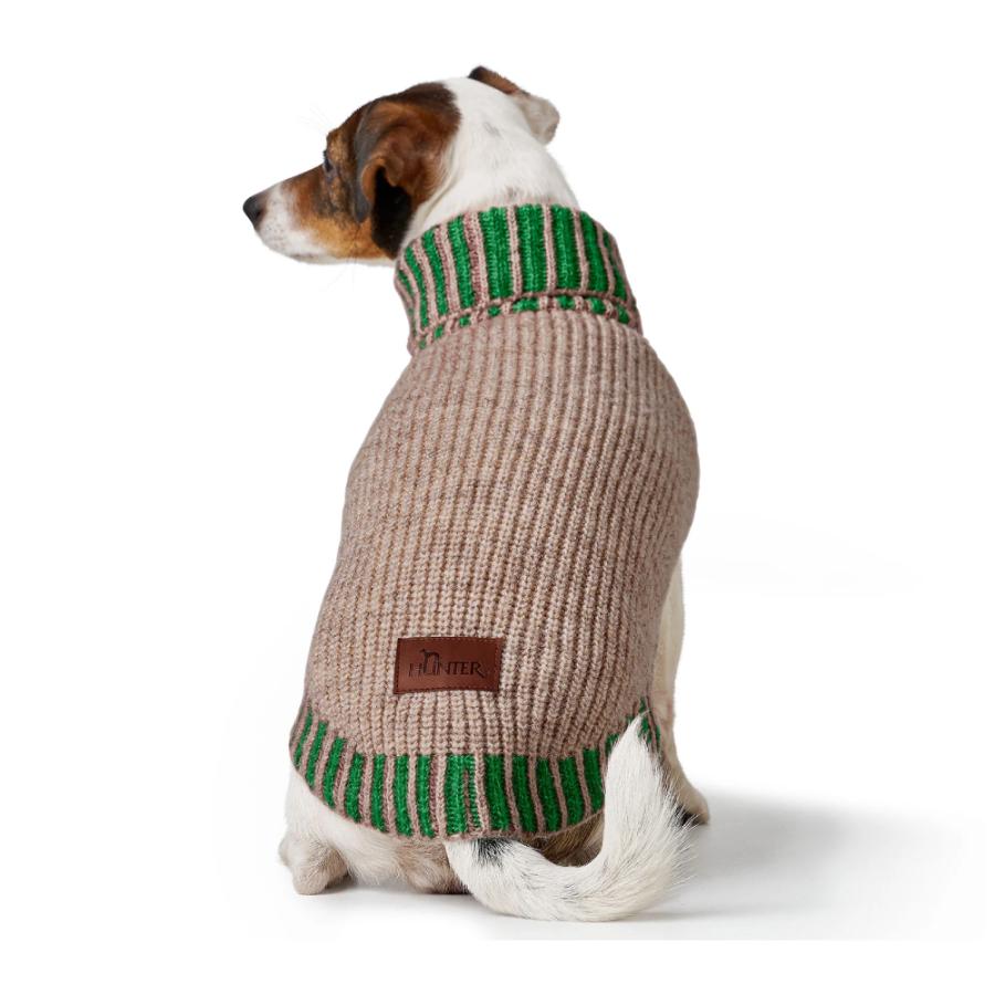 ハンター 犬用 服 ニット オーゼンセ 55 cm + 帽子セット 中型犬 防寒 セーター お揃い ドイツブランドの画像