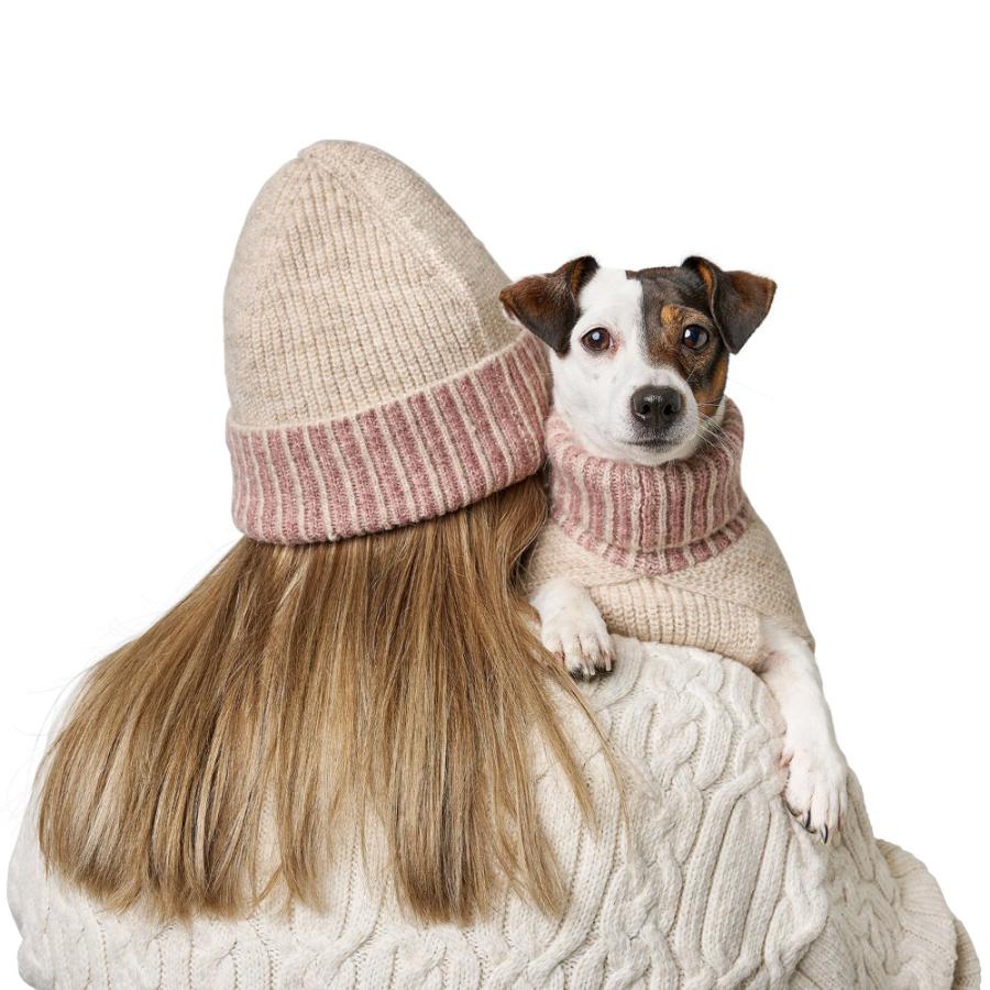 ハンター 犬用 服 ニット オーゼンセ 55 cm + 帽子セット 中型犬 防寒 セーター お揃い ドイツブランドの画像