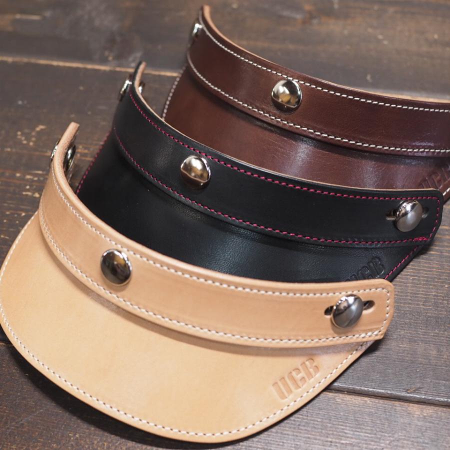 ヘルメットバイザー レトロショート レギュラースタイル 昭南皮革/茶芯