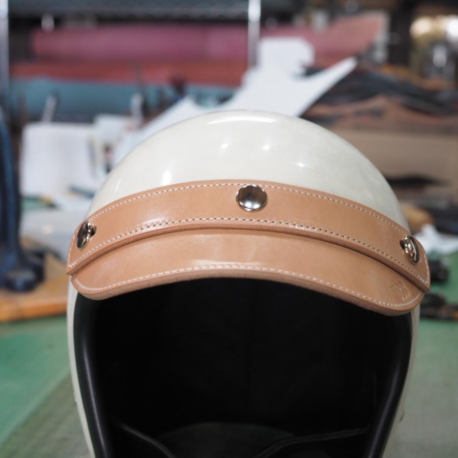 ヘルメットバイザー レトロショート レギュラースタイル 昭南皮革/茶芯