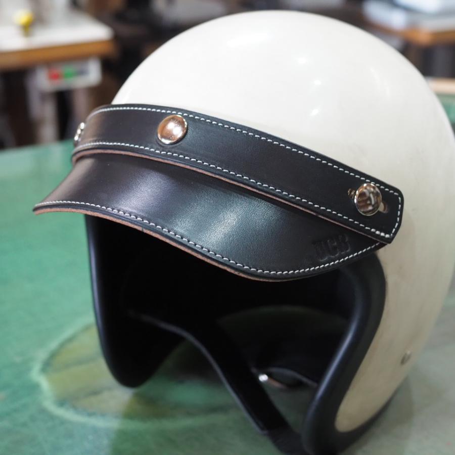 ヘルメットバイザー レトロショート レギュラースタイル 昭南皮革/茶芯